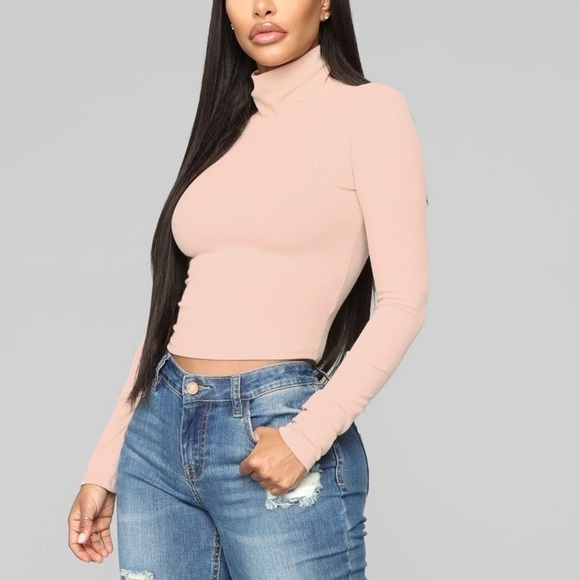𝅺FASHION nova Amerie beige turtle neck sweater size xl nwt - Picture 1 of 7